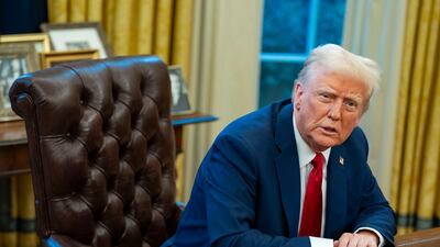 US President Donald Trump in the Oval Office. He has described Gaza as a 'demolition site'. Bloomberg