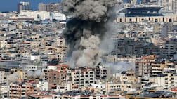 Smoke billows from the Beirut suburbs after the latest round of Israeli air strikes. EPA