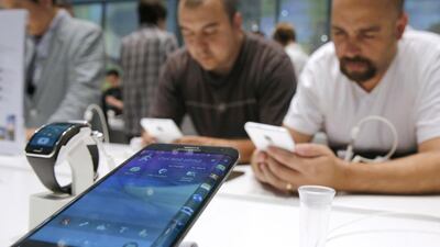 The new Samsung Galaxy Note Edge smartphone. Fabrizio Bensch / Reuters