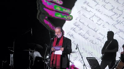 Abu Dhabi, United Arab Emirates- Marcel Khalife performing at Hay Festival at Atrium, Manaarat Saadiyat. Leslie Pableo for The National