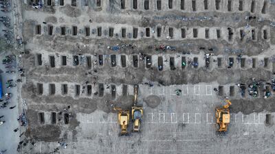 Graves being dug for children killed in a strike on a primary school in Minab, southern Iran. AFP