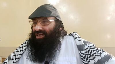 Syed Salahuddin, head of the United Jihad Council (UJC) addresses a gathering in Muzaffarabad, Pakistan-administrated Kashmir, September 1, 2019. REUTERS/Abu Arqam Naqash