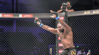 Dwight Brooks celebtates his win against Alex Nacfur.