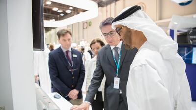 Sheikh Mohamed bin Zayed, Crown Prince of Abu Dhabi and Deputy Supreme Commander of the UAE Armed Forces, tours the 2017 International Defence Exhibition and Conference. Mohamed Al Suwaidi / Crown Prince Court - Abu Dhabi