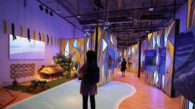 Inside the Tuvalu pavilion. Pawan Singh/The National