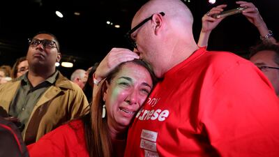 Labor supporters celebrate their party's success. Getty