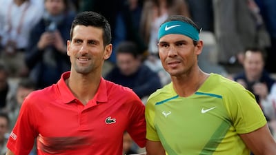 Serbia's Novak Djokovic, left, said he wants to face Spain's Rafael Nadal one last time before the latter retires. AP