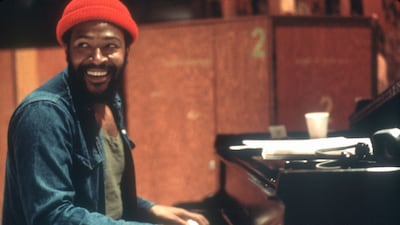 Soul singer and songwriter Marvin Gaye at Golden West Studios in 1973 in Los Angeles, California. Getty Images