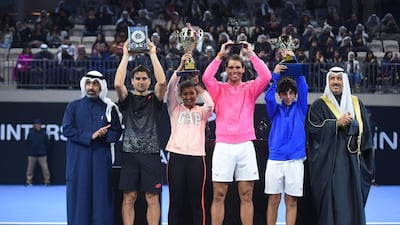 Rafa Nadal at the opening of his new academy in Kuwait City. Rafa Nadal Academy/Coco Dubreuil
