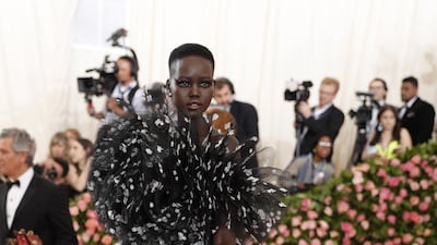 Model Adut Akech arrives at the 2019 Met Gala in New York on May 6. EPA
