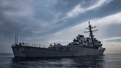 The USS Carney in the Mediterranean Sea in 2018. US Navy / AP