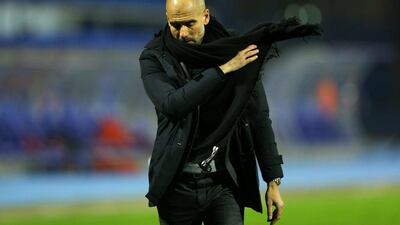 Bayern Munich manager Pep Guardiola shown during his team's Champions League match against Dinamo Zagreb last week. Alexander Hassenstein / Bongarts / Getty Images / December 9, 2015