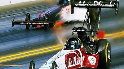 Rod Fuller, right, recorded a time of 4.448secs in eliminations on Sunday.