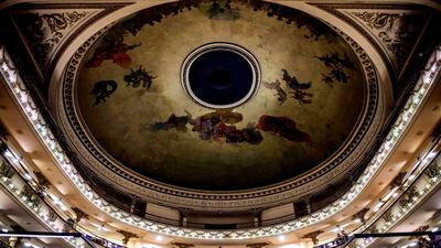 View of the "El Ateneo Grand Splendid" bookstore's ceiling. AFP