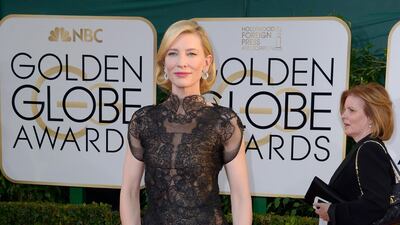 Cate Blanchett, in Armani, arrives at the 71st annual Golden Globe Awards at the Beverly Hilton in Beverly Hills, California, on January 12, 2014. EPA