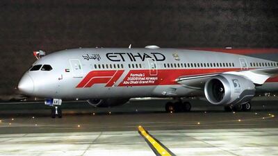 Etihad Airways' Formula 1 livery Boeing 787 Dreamliner arrives in Abu Dhabi. All photos courtesy Etihad