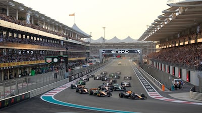 Start of the 2025 Abu Dhabi Grand Prix at Yas Marina Circuit