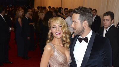 Blake Lively, in Gucci, and Ryan Reynolds attend the Met Gala at the New York Metropolitan Museum of Art in New York, US, on May 5, 2014. EPA