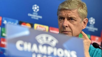Arsenal manager Arsene Wenger gestures during a Tuesday press conference ahead of his team's Champions League opener against Dinamo Zagreb on Wednesday in Croatia. Andrej Isakovic / AFP / September 15, 2015