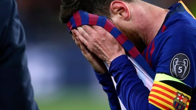 Lionel Messi reacts after the end of the first leg. Manu Fernandez / AP Photo