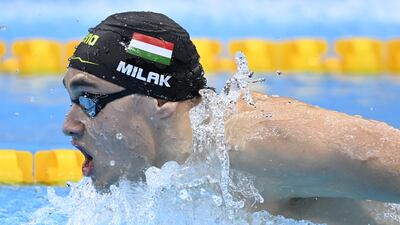 Kristof Milak of Hungary on his way to win the 200m Butterfly.