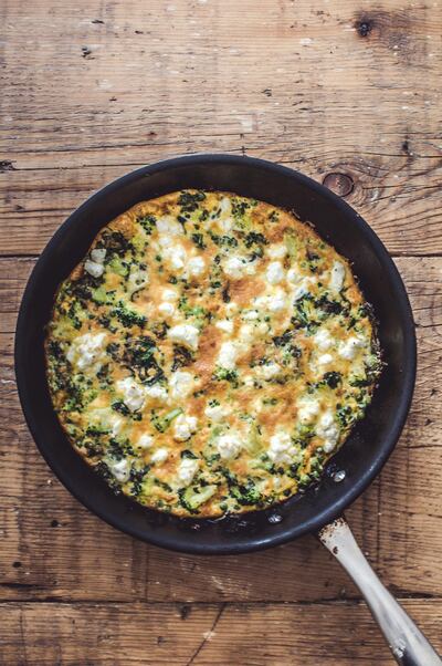 Picnic food: kale, broccolii, pea and feta frittata. Courtesy Scott Price