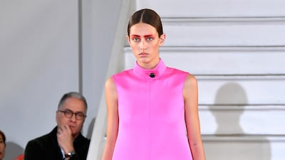 A look from the Maison Rabih Kayrouz spring / summer 2020 collection during Paris Haute Couture Fashion Week on January 20, 2020. Getty Images