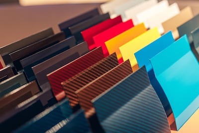 Customisation options at the Bugatti Molsheim Customer Lounge. Courtesy Bugatti