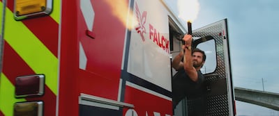 Jake Gyllenhaal as Danny Sharp in 'Ambulance'. Photo: Andrew Cooper / Universal Pictures