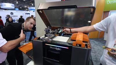 The Mcor Arke, the first full-color desktop 3D printer. The eco-friendly printer launched today and is available for $8,995. Ethan Miller / Getty Images / AFP