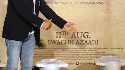 Akshay Kumar attending a press conference for the Hindi film Toilet: Ek Prem Katha in Mumbai. AFP