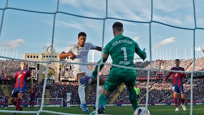 Jude Bellingham scores Real Madrid's second goal. Reuters