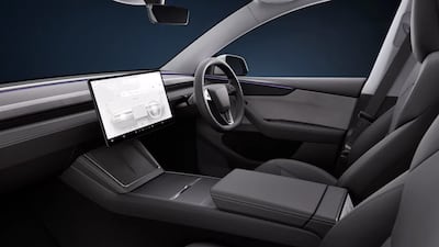 An ambient lighting strip runs throughout the cabin and passengers in the rear now get their own screen