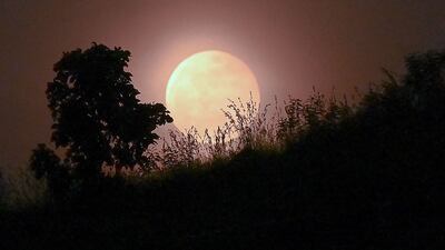 Above a hill in Bengaluru, India. AFP