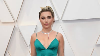 Florence Pugh in custom Louis Vuitton at the Oscars on Sunday at the Dolby Theatre in Los Angeles. AP