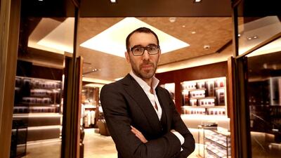Alessandro Sartori at the Berluti store in Abu Dhabi's The Galleria. Fatima Al Marzooqi / The National