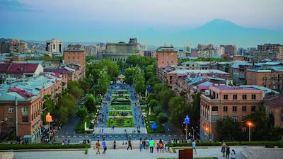HolidayMe.com are offering a two-night package to Yerevan, Armenia, including flights from Sharjah, for Dh3,302 for two people (it costs around Dh2,460 if you take the same holiday post-Eid). You will stay in a three star hotel, and get a city tour and airport transfers. This picture shows Yerevan from the Cascade complex, which links the city’s cultural centre up a mountain to the residential neighbourhood Monument. Jose Fuste Raga / Corbis