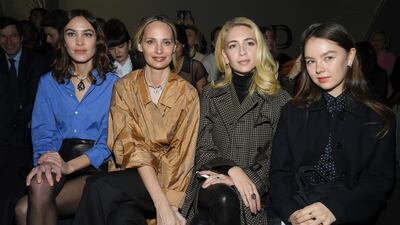 (L-R) Alexa Chung, Lauren Santo Domingo, Sabine Getty and Alexandra of Hanover attend the Dior Haute Couture Spring/Summer 2020 show . Getty Images