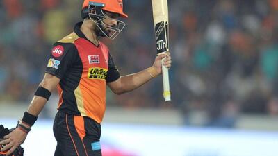 Yuvraj Singh's 27-ball 62 was crucial to Sunrisers Hyderabad's victory against Royal Challengers Bangalore. Noah Seelam / AFP