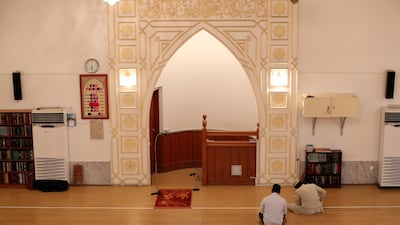 Worshippers pray at Lootah Mosque.