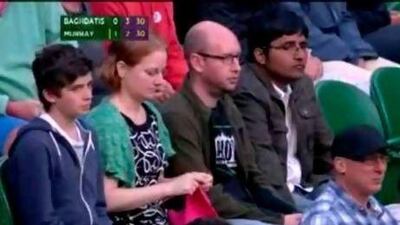 There was outrage when a BBC cameraman captured a woman knitting at Wimbledon. Courtesy BBC