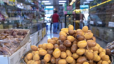 Ramadan date sales at the Abu Dhabi Dates Market at, Mina Zayed. Victor Besa / The National