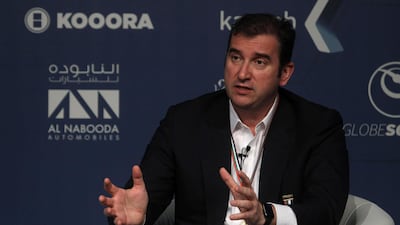 Manchester City Chief Executive Ferran Soriano speaks during the Dubai International Sports Conference. Satish Kumar / Reuters