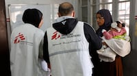 A Palestinian seeks help at a Doctors Without Borders clinic in Al Rimal neighbourhood of Gaza city. AFP