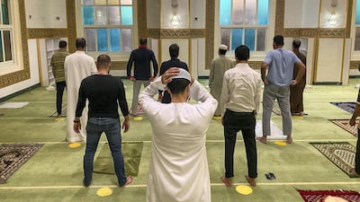 Mosques have reopened with social-distancing measures in place. Antonie Robertson / The National