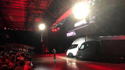 Musk has described electric trucks as Tesla’s next effort to move the economy away from fossil fuels through projects including electric cars, solar roofs and power storage. Alexandria Sage / Reuters