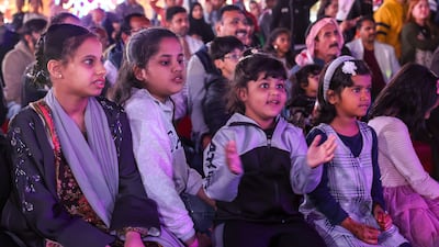 The crowd enjoys the circus show at Al Wathba, Abu Dhabi. Victor Besa / The National