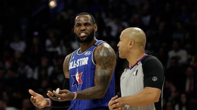 LeBron James argues a call during the second half. AP