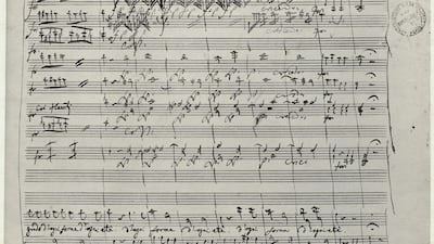 The 1787 score for Mozart's Don Giovanni. It was Lorenzo Da Ponte who suggested the story of Don Juan as the source. Bettmann Archive