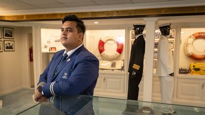 There are more than 100 interesting items in the QE2 collection in the grand lobby